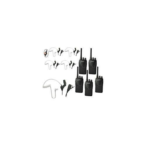EARTEC Eartec SC-1000 5-User Two-Way Radio System with 5 SST PTT Lapel Mic Headsets