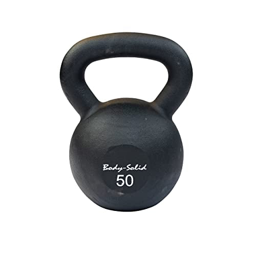 Body-Solid Matte Black Kettlebell Set 5-50 lbs with Kettle Grip Handle