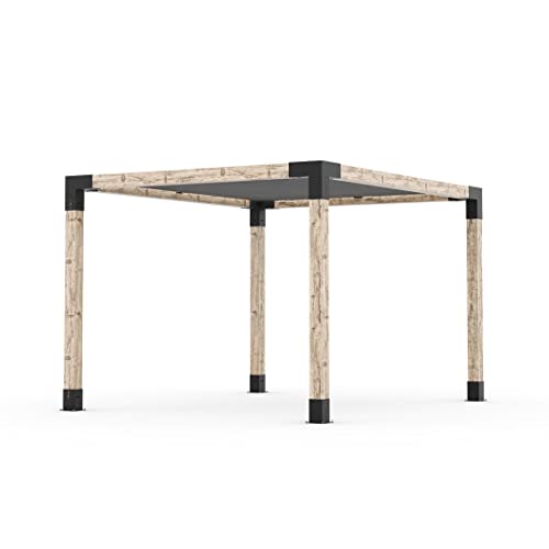 TOJAGRID Pergola Kit with Shade Sail for 6x6 Wood Posts 10x12 Graphite