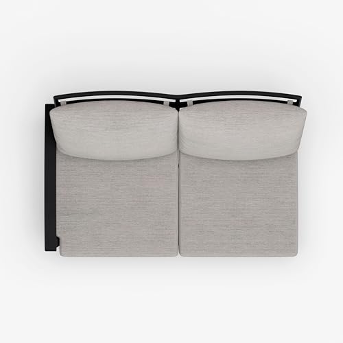 Winston Stanford Cushion Outdoor Loveseat with Right Arm Textured Pewter