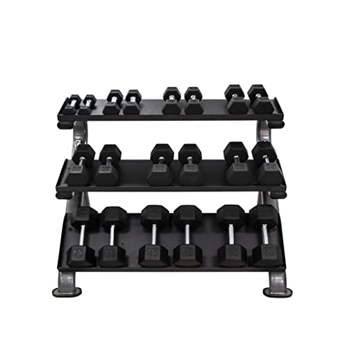 TKO 3-Tier Horizontal Dumbbell Rack with Oval Tubing