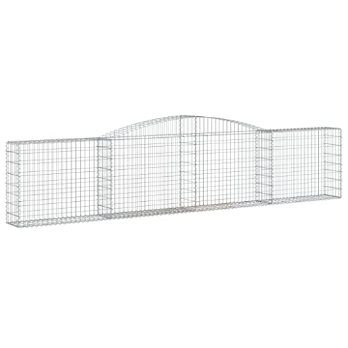 Arched Gabion Baskets 3 pcs 157.5"x11.8"x31.5"/39.4" Galvanized Iron for Outdoor Plants White Black Other