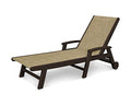 Polywood Coastal Chaise Mahogany/Burlap Sling