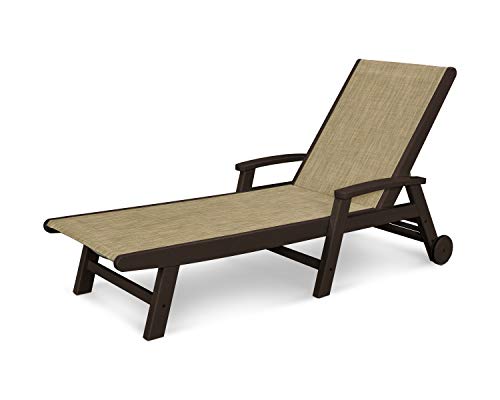Polywood Coastal Chaise Mahogany/Burlap Sling