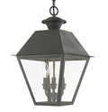 Livex Wentworth 3 Light Large Outdoor Pendant Classic Style 19 Inches Tall Black