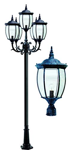 DABMAR LIGHTING Victoria Post Five Light Fixture Verde Green