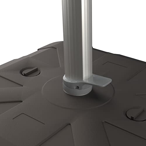 Midtown Umbrellas 10x10 Ft Outdoor Cantilever Patio Umbrella Silver Frame Sunbrella Infused Gem