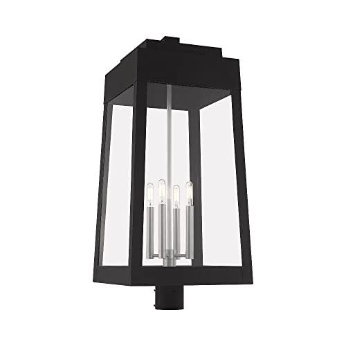Livex Four Light Outdoor Post Top Lantern Black