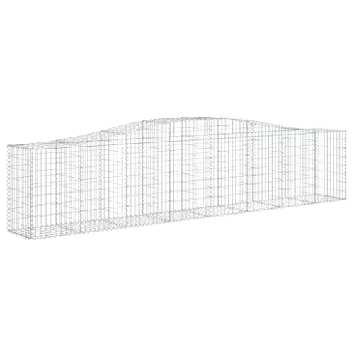 Arched Gabion Baskets 2 pcs Galvanized Iron for Outdoor Plants Self-Watering Pots White Black