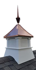 Accentua Olympia Cupola with Square Copper Finial 24 in. White with Copper Roof