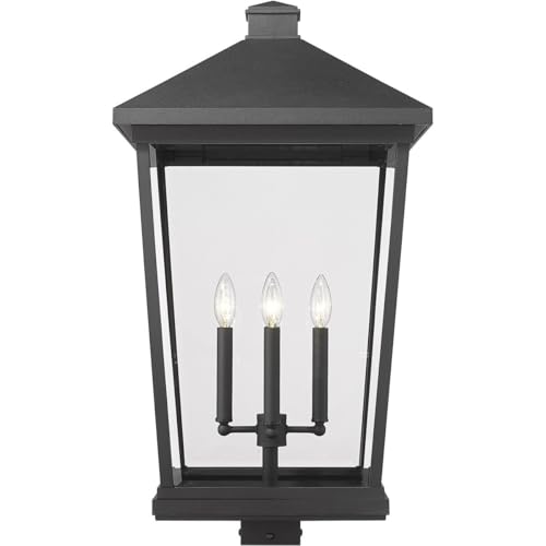 Z-Lite 4 Light Outdoor Post Mount Fixture Black