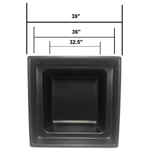 Custom Pro 36x36 Inch Heavy Duty Fountain and Waterfall Basin Reservoir Black