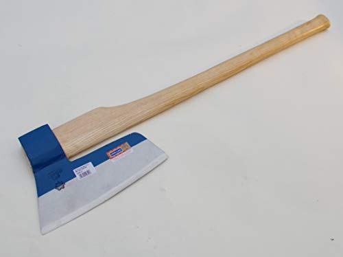 Wisemen Trading Muller Big and Long Broad Axe Ash Handle Left Bevel Natural Forged