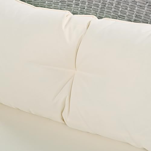 Miscoos 9-Piece Outdoor Patio Sofa Set Off-White