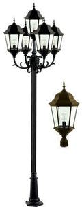 DABMAR LIGHTING INC GM2308-BZ 5-Light Post Fixture with Clear Glass