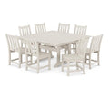 Polywood Traditional Garden 9-Piece Farmhouse Dining Set Sand