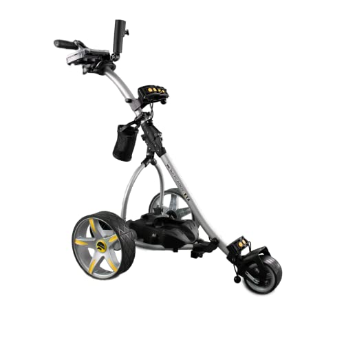 BAT-CADDY ELECTRIC GOLF CADDY X3R Sealed Lead 18-Hole Battery Powered Golf Push Cart Titanium Silver