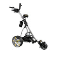 BAT-CADDY ELECTRIC GOLF CADDY X3R Sealed Lead 18-Hole Battery Powered Golf Push Cart Titanium Silver