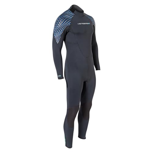 Henderson Mens 5mm Greenprene Back Zip Full Wetsuit Black/Blue/Silver XLT