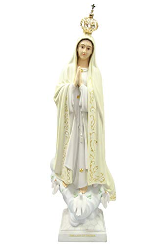 Vittoria Collection 44" Our Lady of Fatima Statue Sculpture White