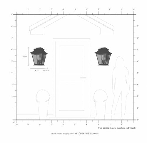 Livex Hathaway 4-Light Outdoor Wall Lantern Bronze