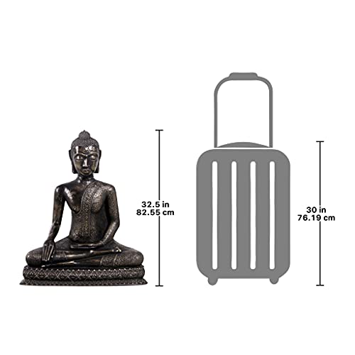 Design Toscano Sukhothai Sitting Asian Man Garden Statue 32 Inches Bronze