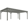 Outsunny 12' x 20' Outdoor Pergola Wood Gazebo with Concrete Anchors Gray