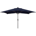 California Umbrella 11' x 8' Rectangle Aluminum Market Umbrella, Crank Lift, Bronze Pole, Sunbrella Navy