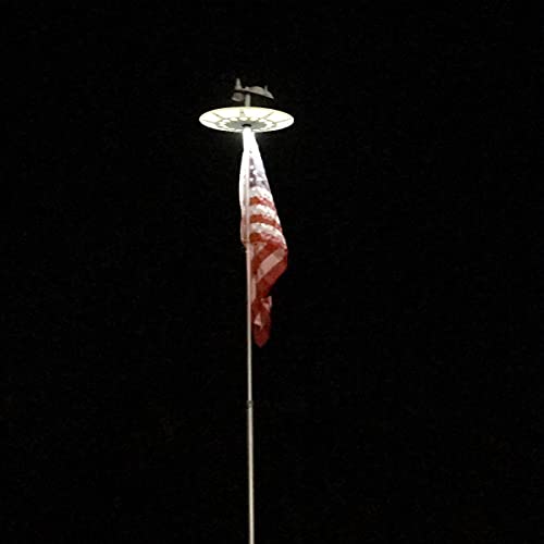 Telepole Manufacturing Inc 17' Sectional Flagpole with 266 LED Solar Light Silver