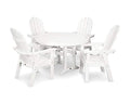 Polywood Vineyard Adirondack 5-Piece Nautical Trestle Dining Set White
