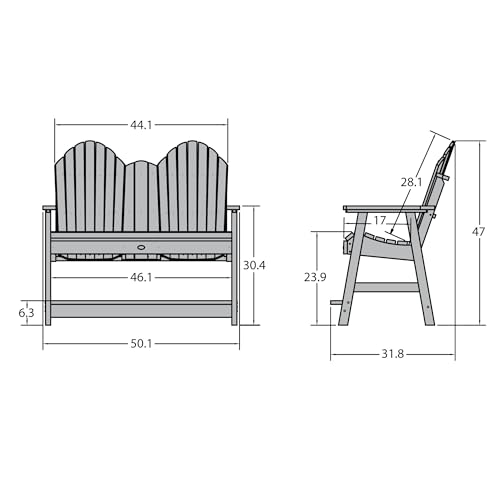 Highwood Hamilton 4ft Counter Height Adirondack Bench Eucalyptus