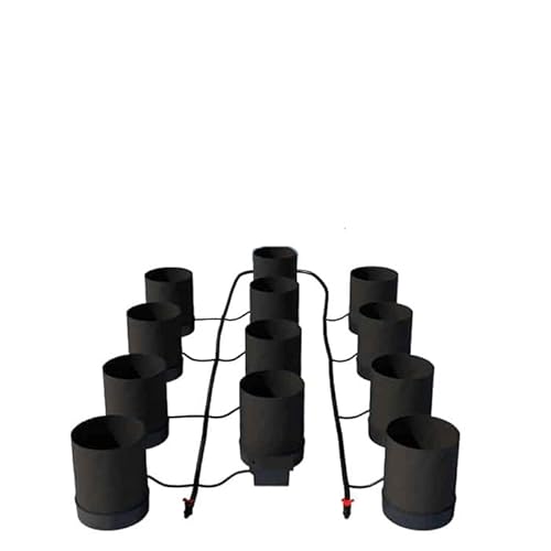 AutoPot 12 Pot GeoPot System with 5 Gallon Fabric Pots - Self-Watering Hydroponic System Indoor Black