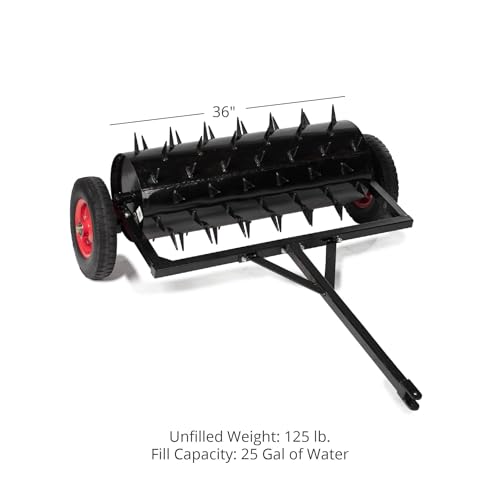 Titan Attachments 3 FT Tow-Behind Drum Spike Aerator with Wheel Kit