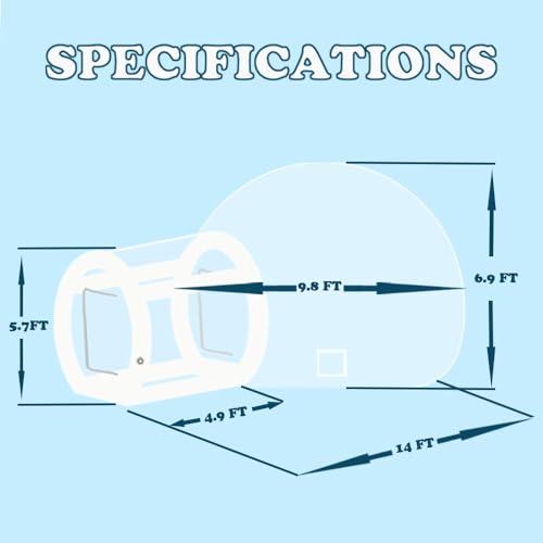 LA FEIER Inflatable Bubble House for Kids 10Ft Clear Dome Tent with Blower & Pump White