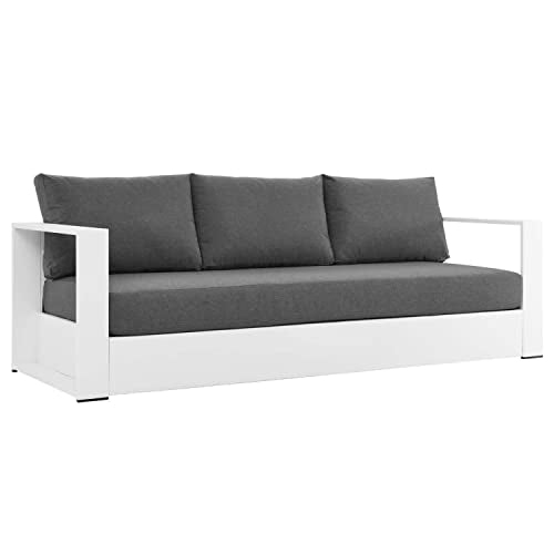 Modway Tahoe 4-Piece Fabric Outdoor Set White Charcoal
