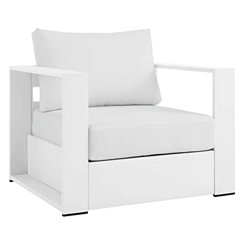 Modway Tahoe Aluminum Outdoor Patio Armchair White