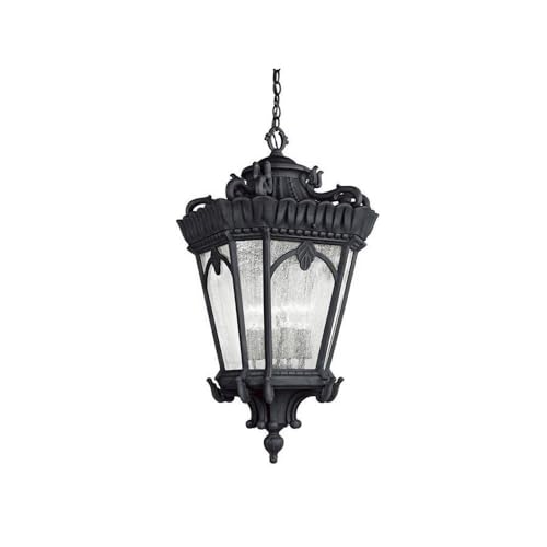 Bailey Street Home 4 Light Outdoor Hanging Pendant Black 33.5" Tall x 17" Wide