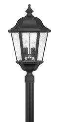 Hinkley Edgewater Large Post Top Outdoor Lantern - 4-Light, Aluminum, Clear Seedy Glass, Black Finish