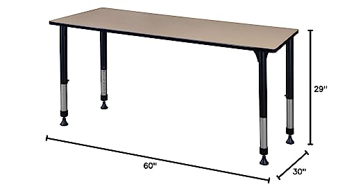 Regency Kitt Height Adjustable Classroom Table 60" x 30" Ivory