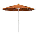 California Umbrella 11' Round Crank Lift Patio Umbrella Aluminum Pole Fiberglass Rib Tuscan