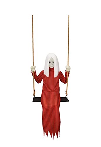 At homes Halloween Ghostly Swing Girl Prop with Swinging Mechanism Multicolor