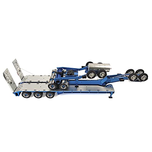 TOUCAN RC HOBBY JDMODEL 1.5M Metal Trailer for 1/14 Tractor Truck Blue Silver