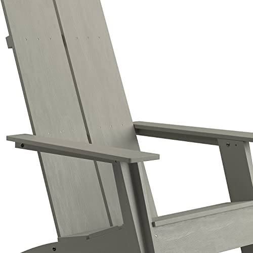 Flash Furniture Set of 4 Sawyer Modern Adirondack Chairs Gray