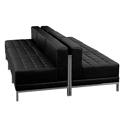 BizChair 6-Piece Black LeatherSoft Lounge Set