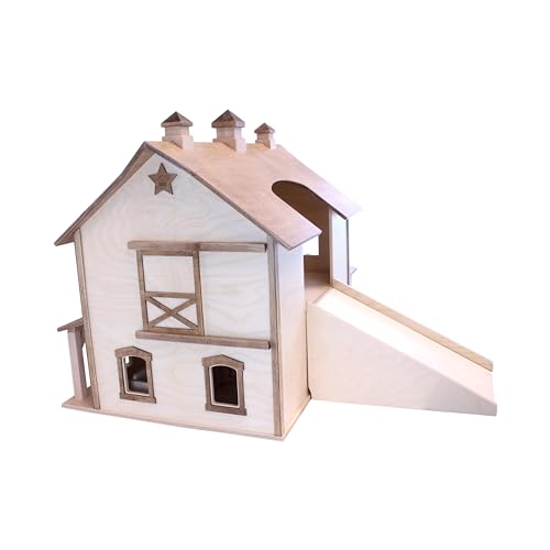 AmishToyBox.com Large Pennsylvania Bank Barn Toy Deluxe Wooden Design Natural