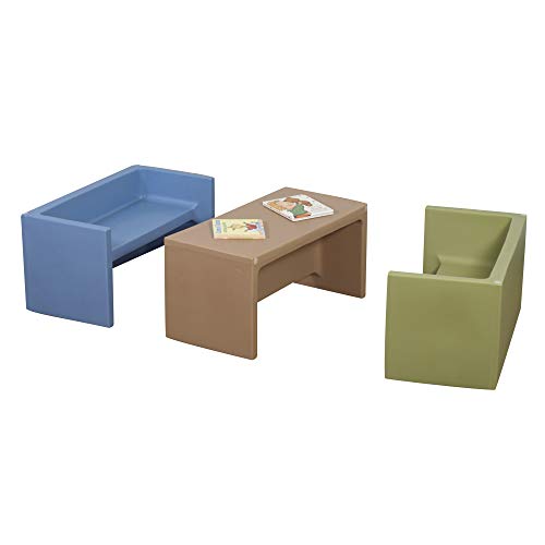 Children's Factory 3-in-1 Adapta-Benches Flexible Seating 3-Pack Almond-Fern-Sky