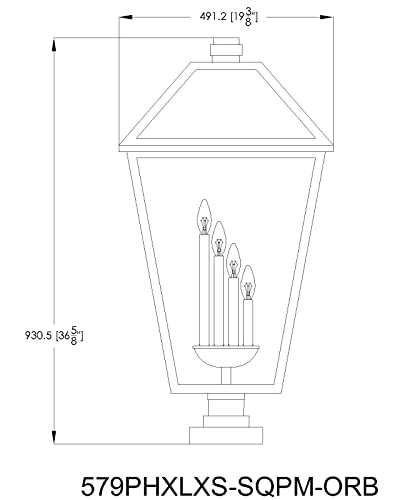 Z-Lite Talbot Outdoor Post Light, 4-Light, 240 Watts, Black