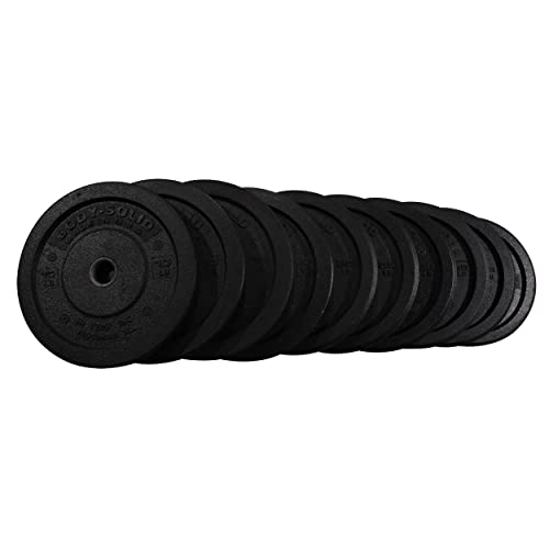 Body-Solid Rubber Coated Olympic Weight Plate Black