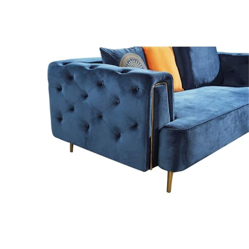 American Eagle Furniture AE-D832 Soft Velvet Fabric Chair Blue