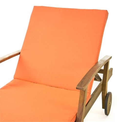 Afuera Living Outdoor Chaise Lounge Set of 4 Teak and Orange